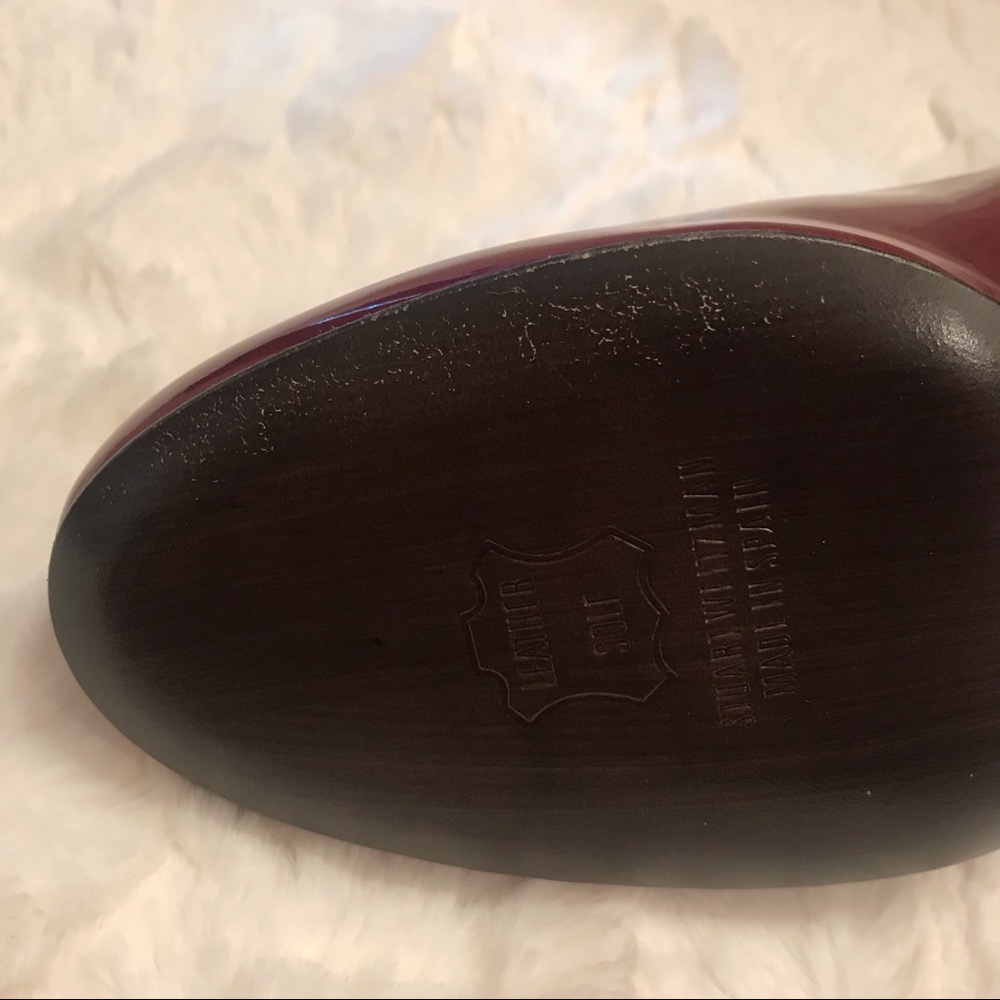 Ruby Red Stuart Weitzman Patent Leather Heels - image 7